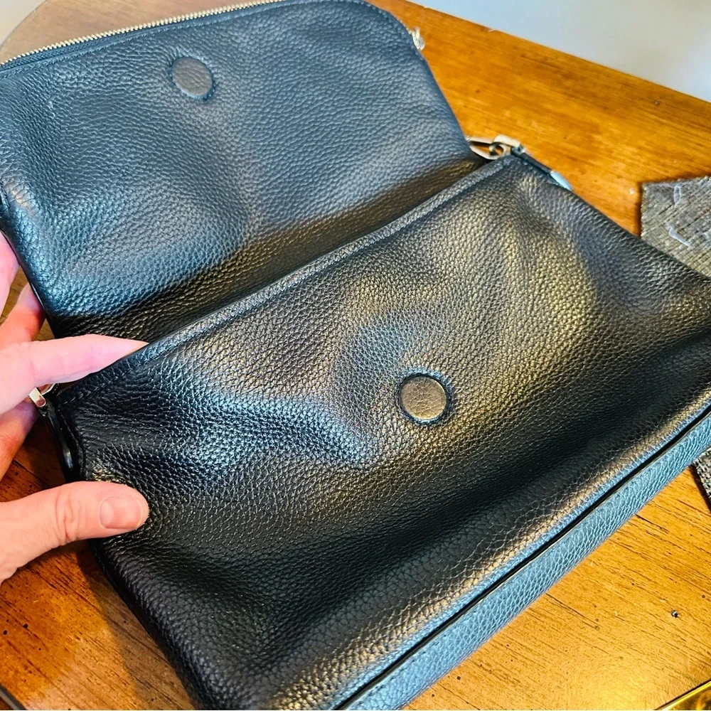 KATE SPADE BLACK LEATHER COBBLE HILL PENNY HOBO ENVELOPE ZIP CROSSBODY CHIC BAG - Picture 10 of 15